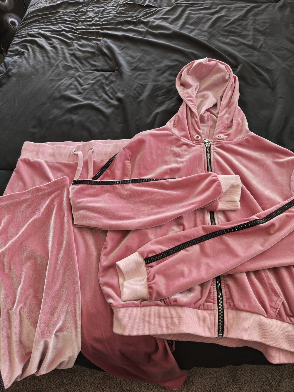 Tiger Mist Dusty Rose Velvet Hoodie